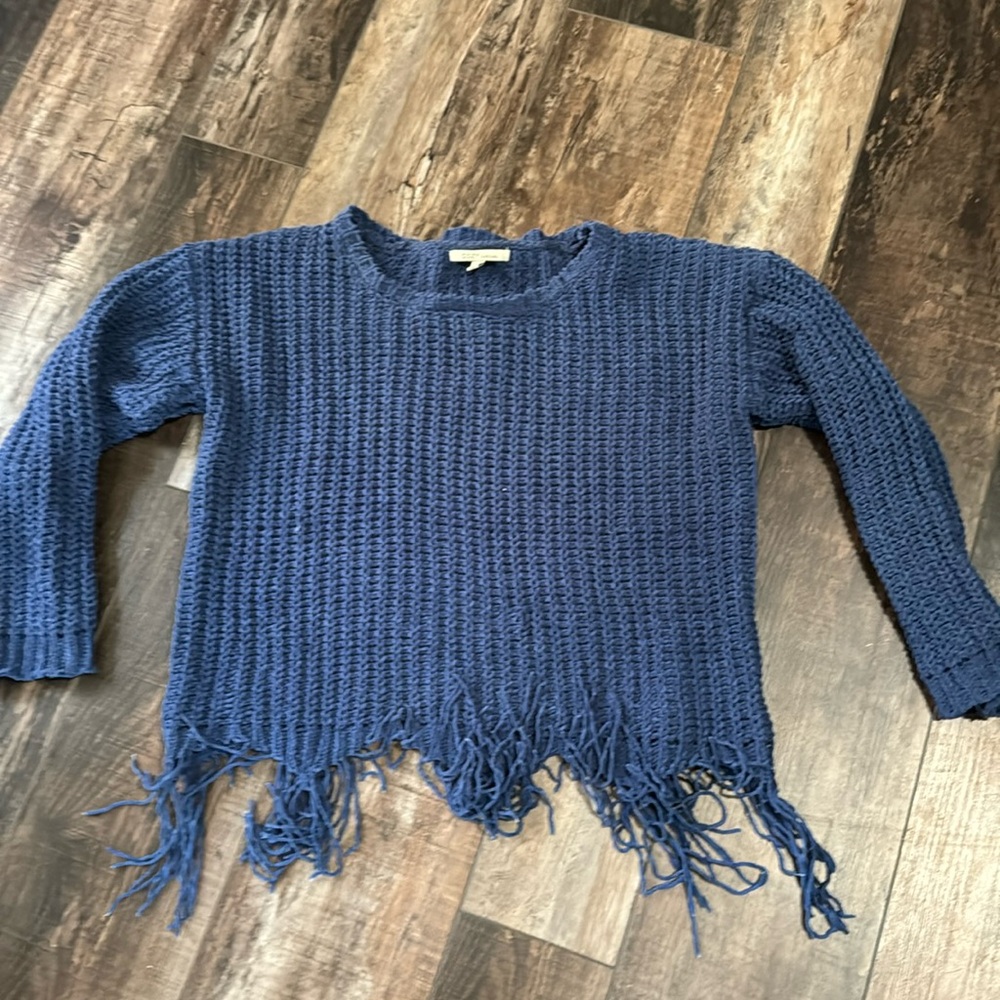 Blue sweater cropped